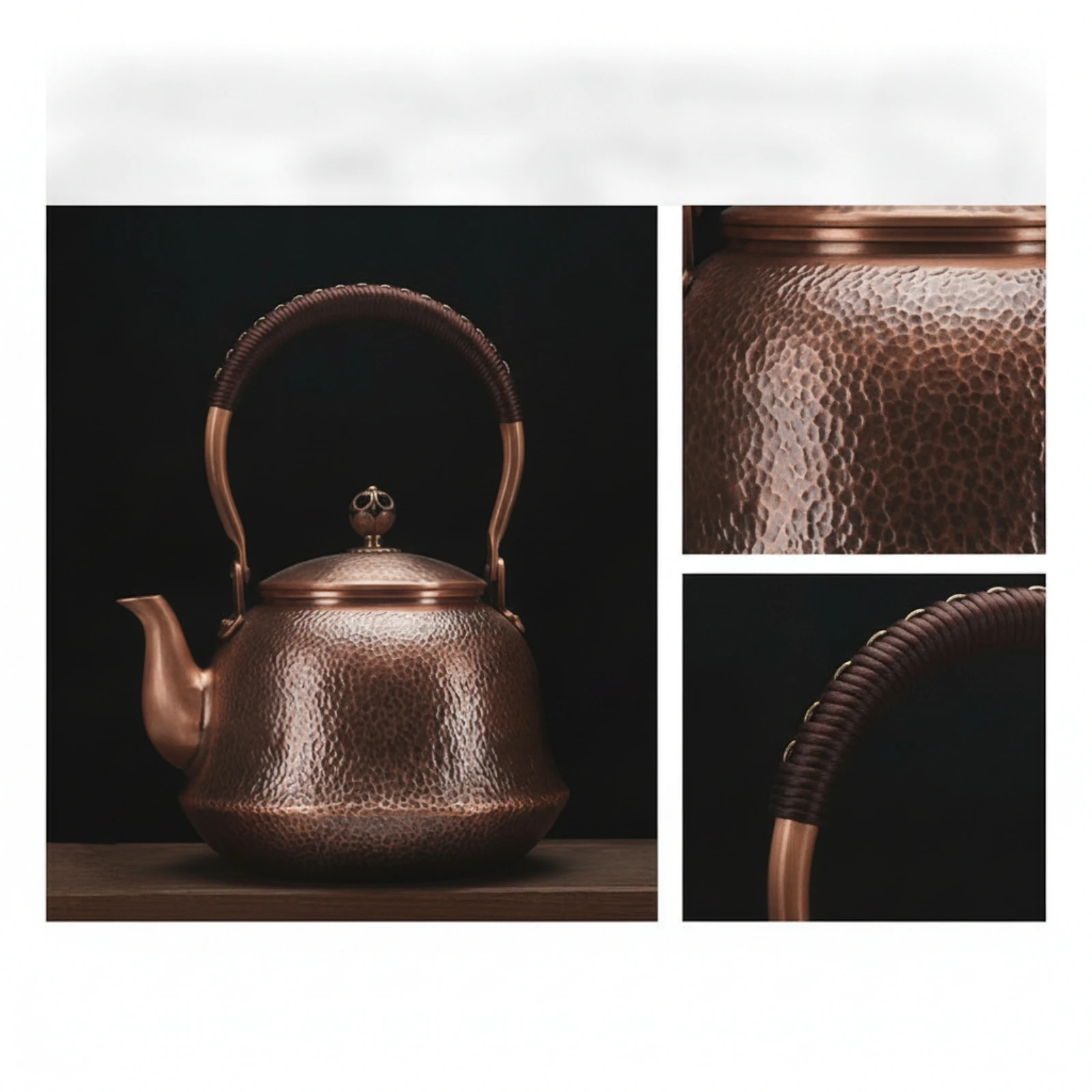 Copper Tea Kettle Handmade Stovetop Tea Kettle Copper Teapot Easy to Pour Vessel Artisanal for Home