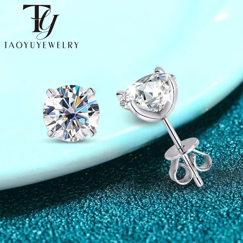 Each 0.2-2CT GRA Certified Moissanite Stud Earrings For Women 4 Claw Sparkling Wedding Party S925 Sterling Silver Fine Jewelry