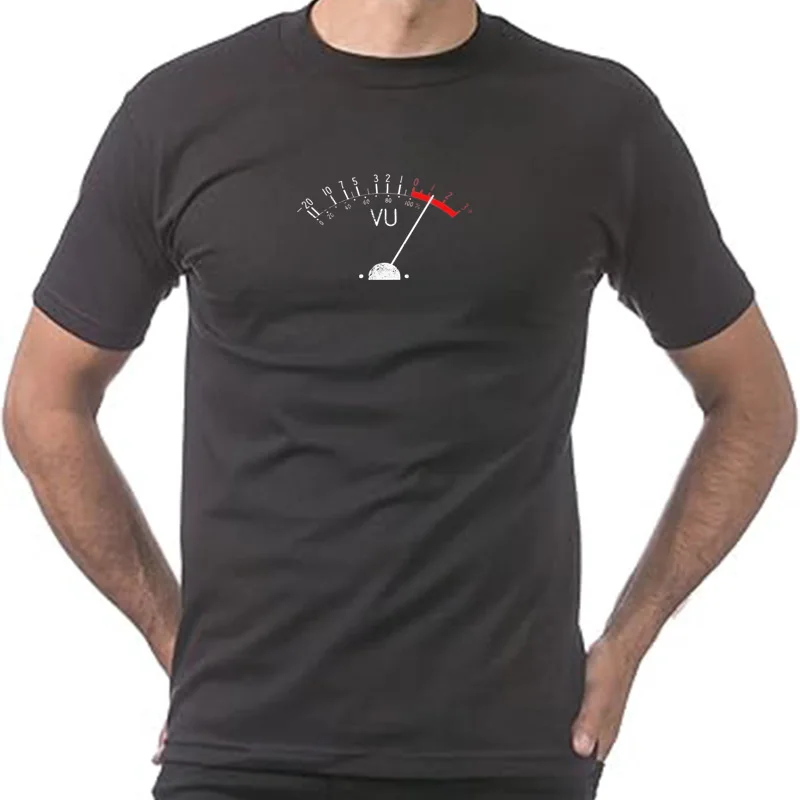 VU Meter Print Men T Shirts Streetwear Summer Clothes Oversized Tshirts Clothes Loose T Shirt Short Sleeve Men Clothing