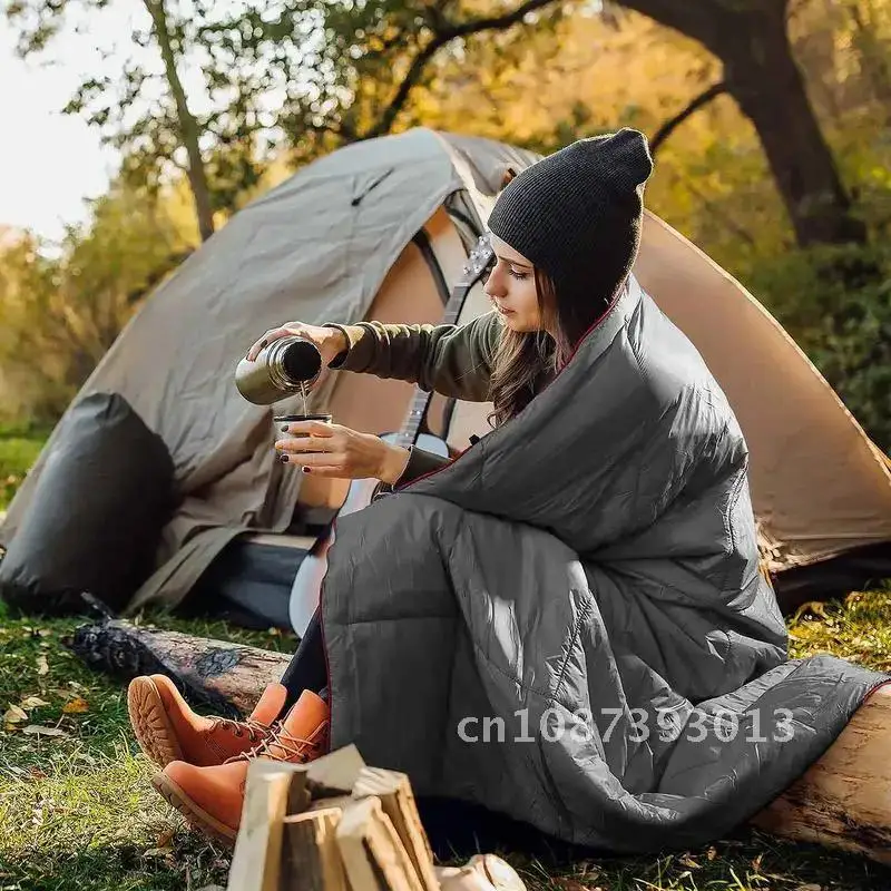 キャンプダウンブランケットソフト軍事防水ポンチョライナーキルトハイキング旅行アクセサリーパッドマット屋外睡眠超軽量