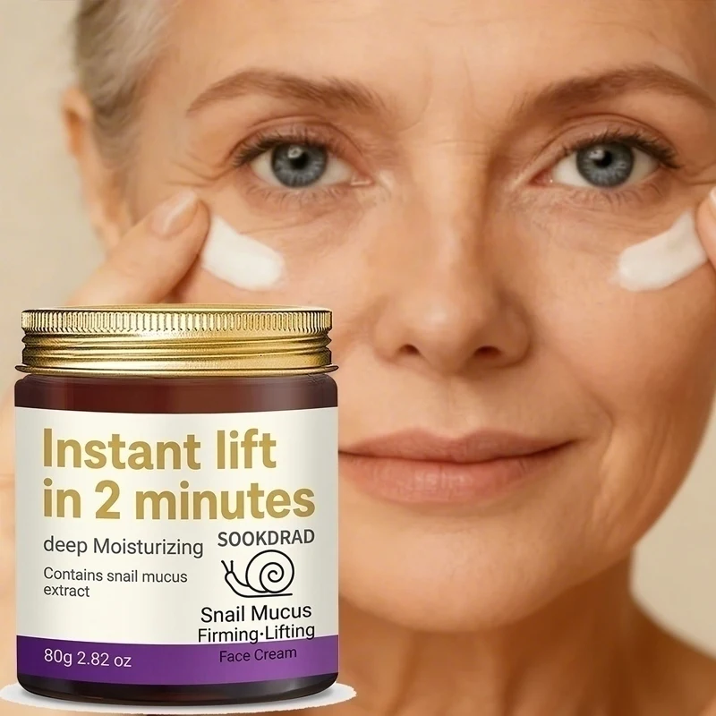 Snail Mucus Firming Lifting Cream, Snail Extract, 2min Lift, Deep Moisturizing, Face, Unisex, 80g, All Skin, Daily Skincare Help