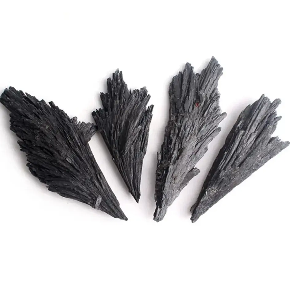 Natural Black Mass Tourmaline Black Fan-Shaped Reiki Healing Kyanite Crystal Kyanite MineralQuartz