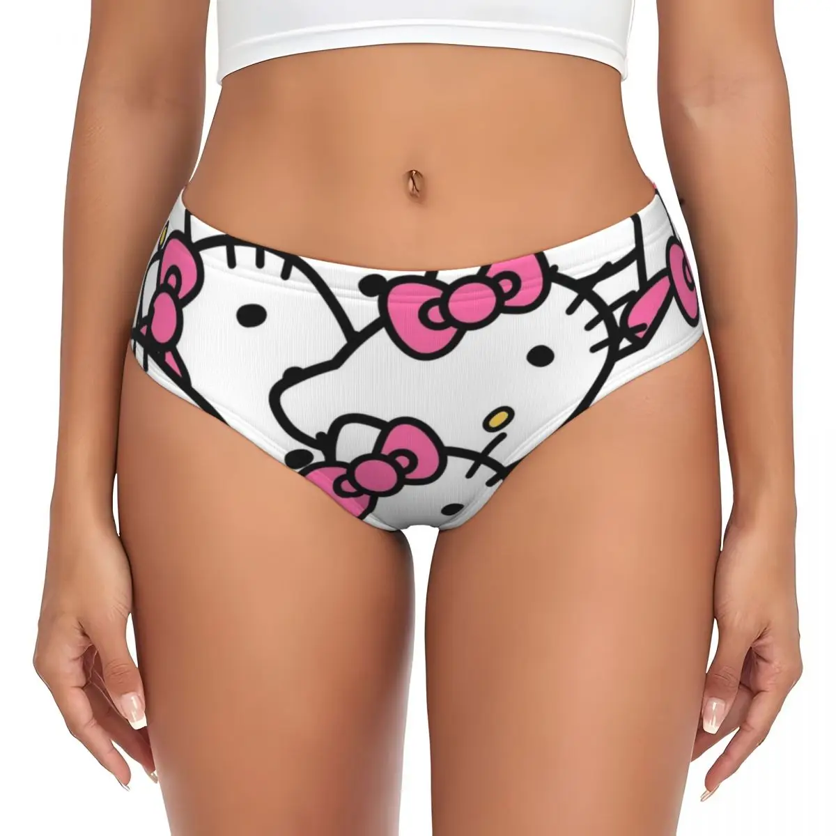 Hello Kitty Cartoon wzór damskie figi bielizna-majtki nowość oddychające kalesony dla kobiet S-4XL