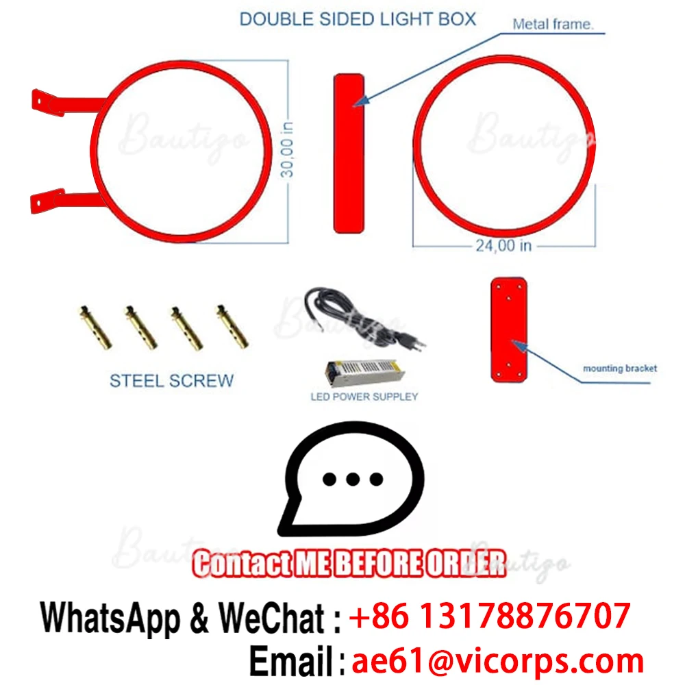 لافتات علامة صندوق مزدوج الوجهين مصباح ليد مضيئة شفرة مجلس الديكور في الهواء الطلق عنونة مستديرة مخصصة الإعلان النيون #6