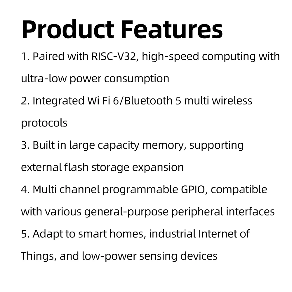 ESP32-C6 Entwicklungsboard WiFi 6 Bluetooth 5 RISC-V32 Stromsparendes IoT-Funkmodul für Smart Home und industrielle Anwendungen – Detail 8