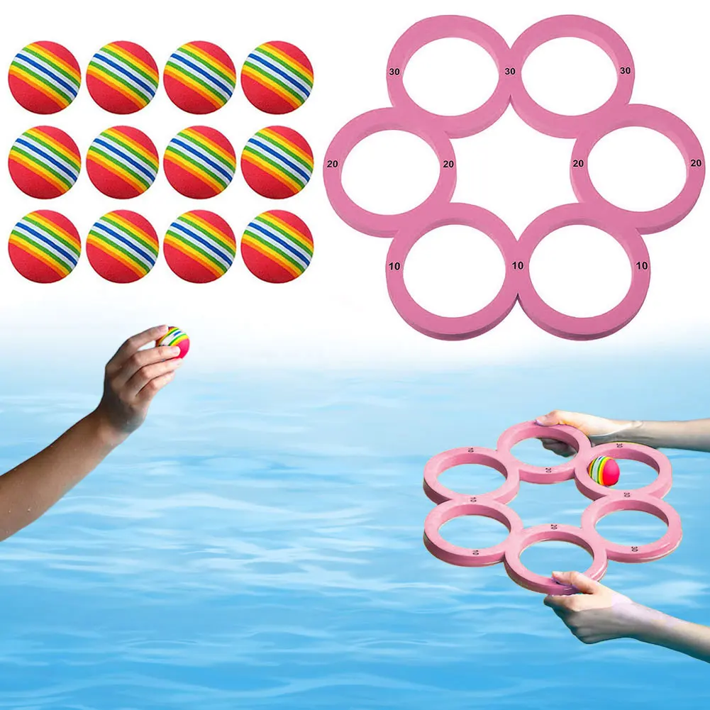 

Плавающие игры для бассейна с 12 радужными шариками Плавающие игрушки для воды в бассейне Плавающая игра в бассейн Игрушка для подростков, взрослых и семьи