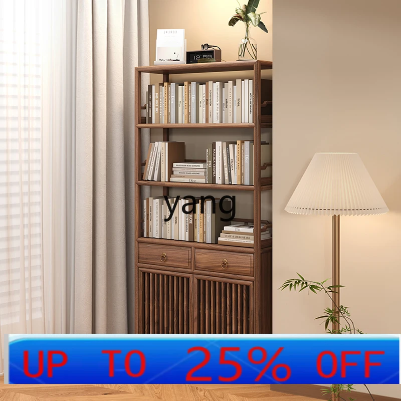 

CX solid wood bookshelf tea room storage display shelf balcony partition bookshelf