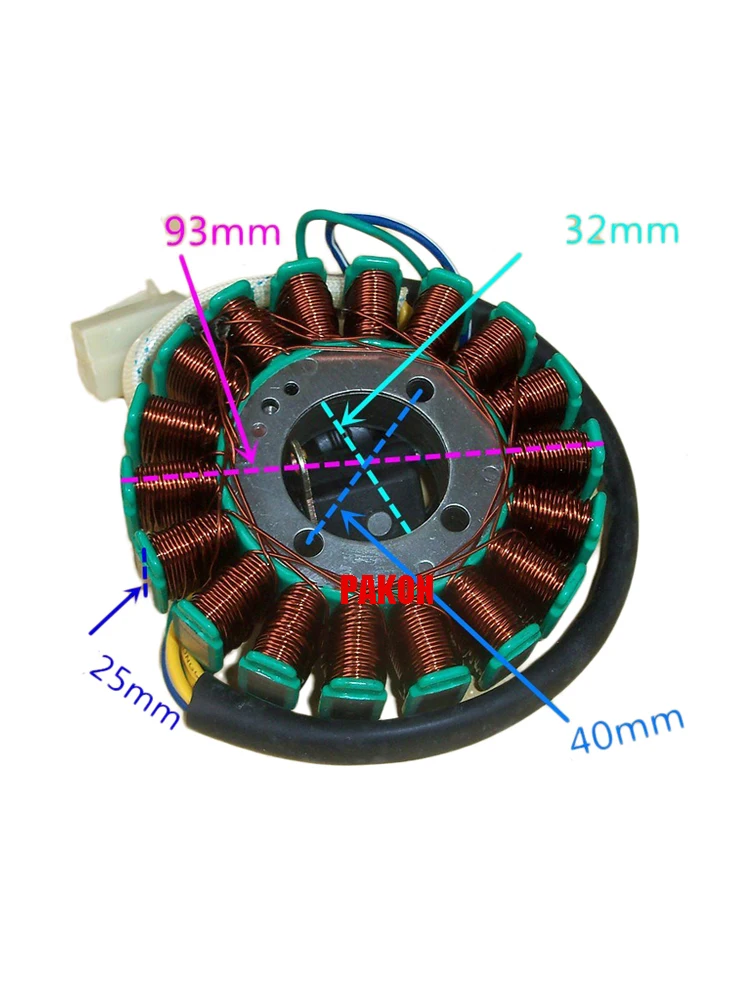 

Motorcycle Magnetic Coil for Honda Loncin Lifan Dayun Zongsheng Sanlg CG200 LX200 ZS150 HJ150 200W/250W 12/18 Poles Engine Coils