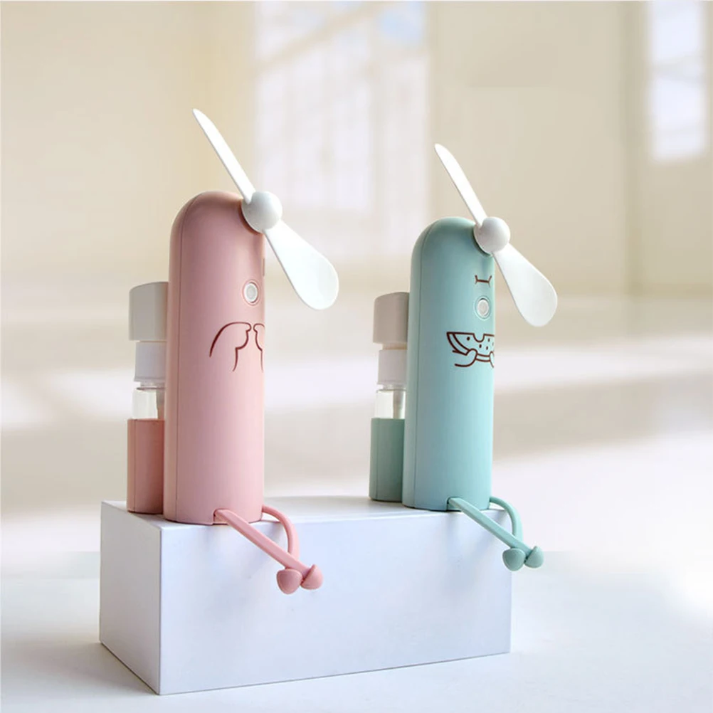 

Cartoon Water Spray Mini Fan USB H held Portable Cooling Mist Fans For Pool Beach Travel Gardening Mini Spray Bottle Summer