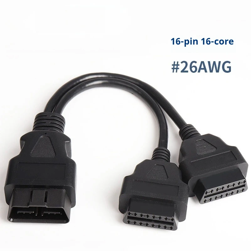 OBD Wiring Harness, One-to-half Conversion Cable, in-car Computer OBD2 Extension Cable, Uses Two OBD Devices
