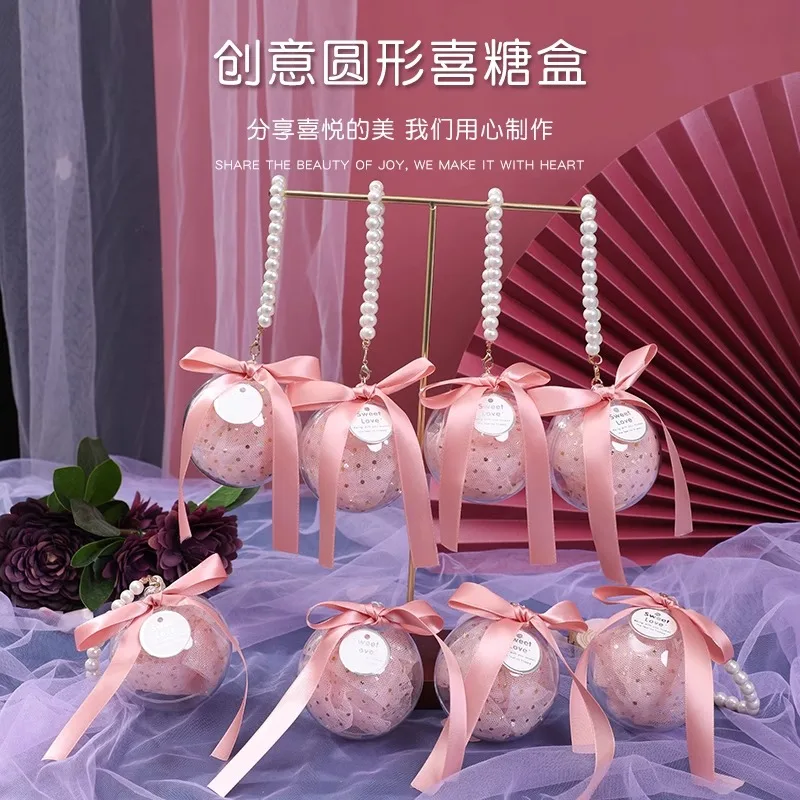 20/30 قطعة كرة أكريليك شفافة هدية صندوق لطيف اللؤلؤ مقبض حلوى الزفاف التعبئة والتغليف استحمام الطفل تفضل لوازم الحفلات #2