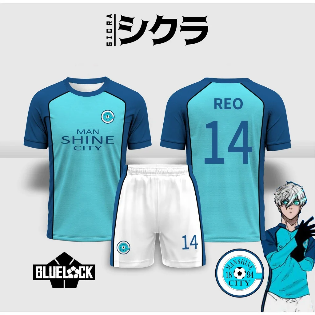 Anime Cosplay Blue Lock 3D imprimé hommes été à manches courtes et ensemble Short et haut vêtements de sport de rue Jersey 2 pièces ensemble