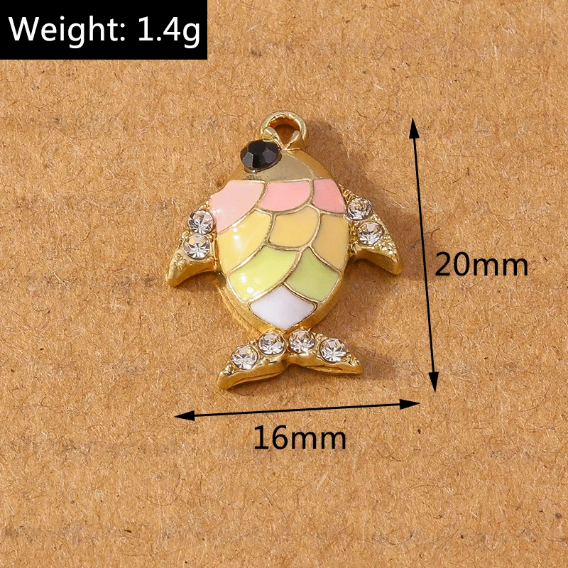 10 Stück süße Emaille-Goldfisch-Anhänger, Charms für Schmuckherstellung, Ohrringe, Halskette, DIY, Armband, Zubehör, Zubehör – Detail 7