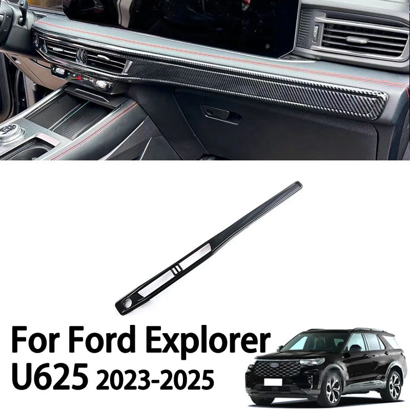 For Ford Explorer U625 2023 2024 2025 Carbon Fiber Texture Center Console Dashboard Navigation Trim Interior Accessories