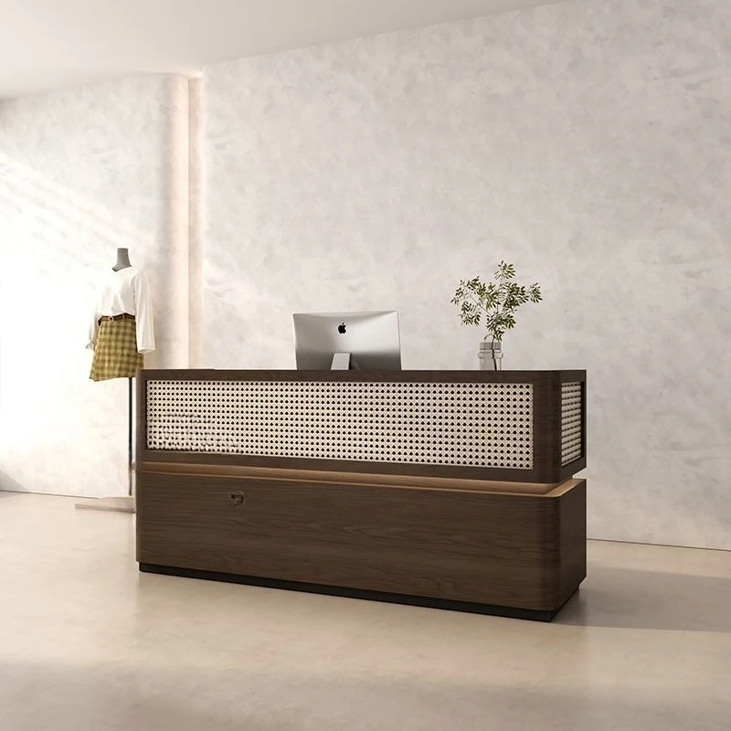 Retro old cashier counter beauty salon front desk new Chinese reception