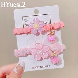 Kawaii Bear Rabbit Flower Beaded Hair Ties Elastic Cartoon Ponytail Holders Rubber Bands Hair Ropes For Baby Girls Toddler