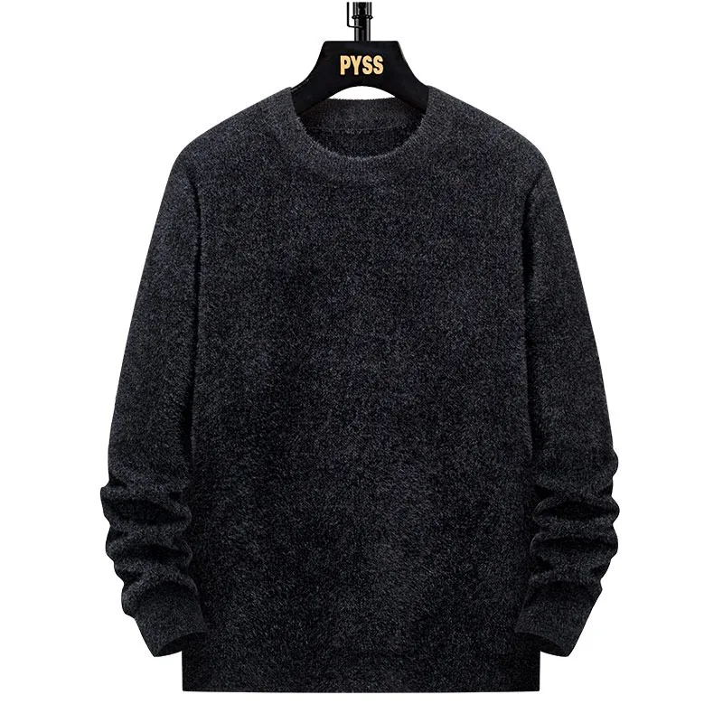 Plus Size Men's Sweater Wool Warm Pullovers O-Neck Knit Winter Fit Tops Male Thick Knitwear Mens Bottoming Shirt 8XL 7XL 6XL 5XL