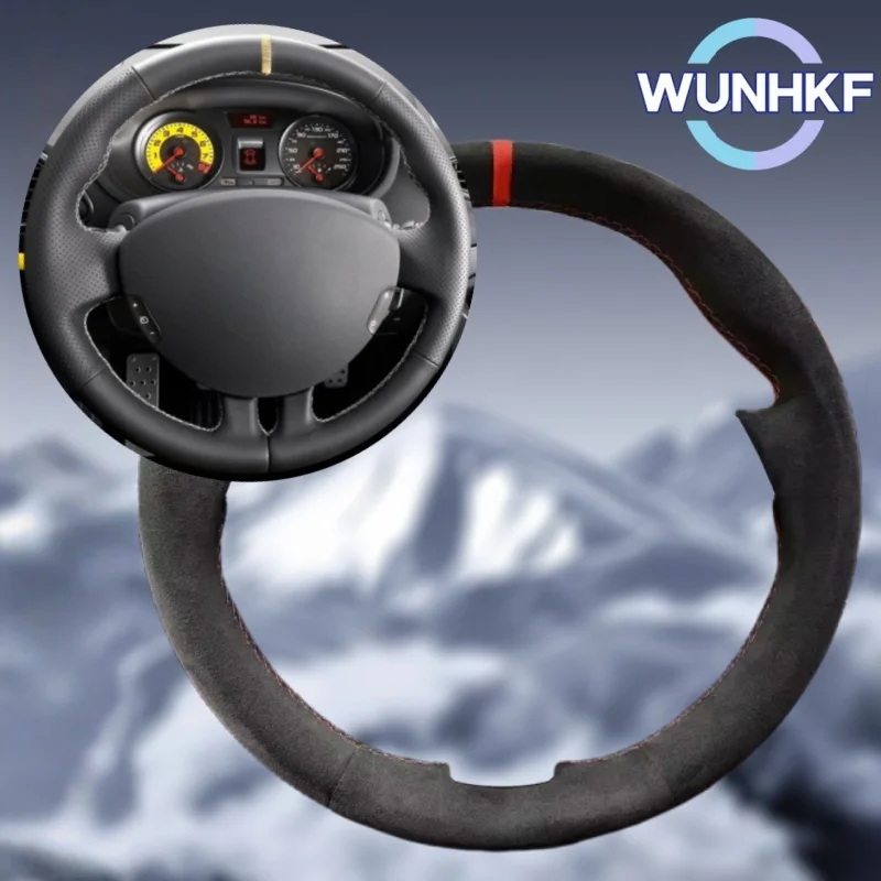 

Изготовленный на заказ оплетка на руль автомобиля своими руками, подходит для Renault Clio 3 2005-2013 Clio 3 RS 2005-2013, замшевые аксессуары для салона автомобиля