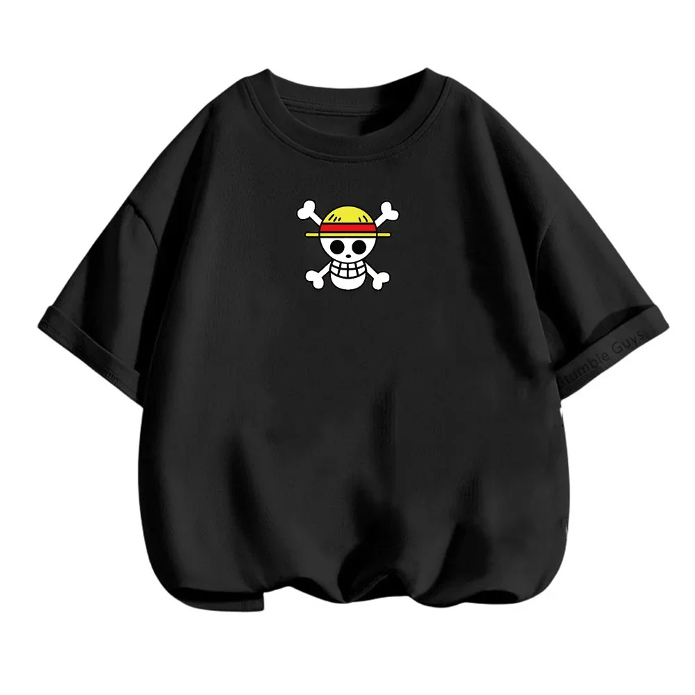 Camiseta Luffy Anime infantil, roupa de criança, Tops de manga curta para menino, T-shirt, roupa de menino, verão, novo, 1 pc, 2022