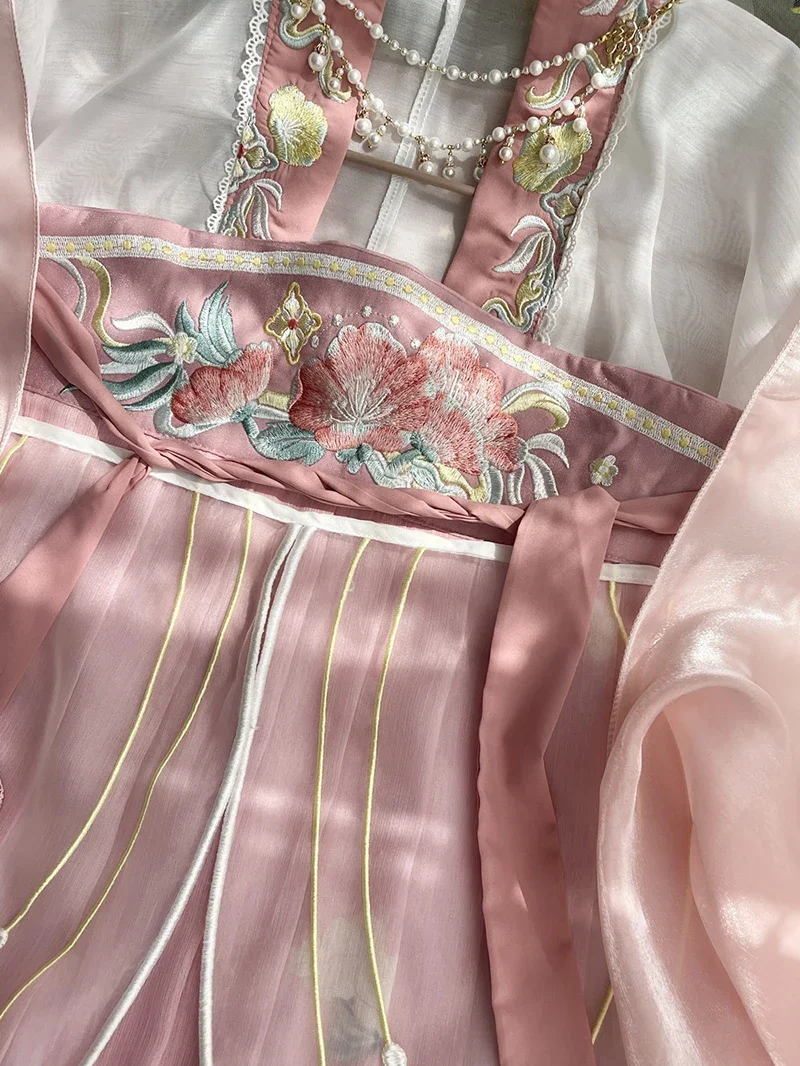 ชุด Hanfu ผู้หญิงจีนโบราณโบราณดั้งเดิมชุดคอสเพลย์ผู้หญิงนางฟ้าชุดปาร์ตี้ Hanfu ชุดเดรสเต้นรำฤดูร้อน