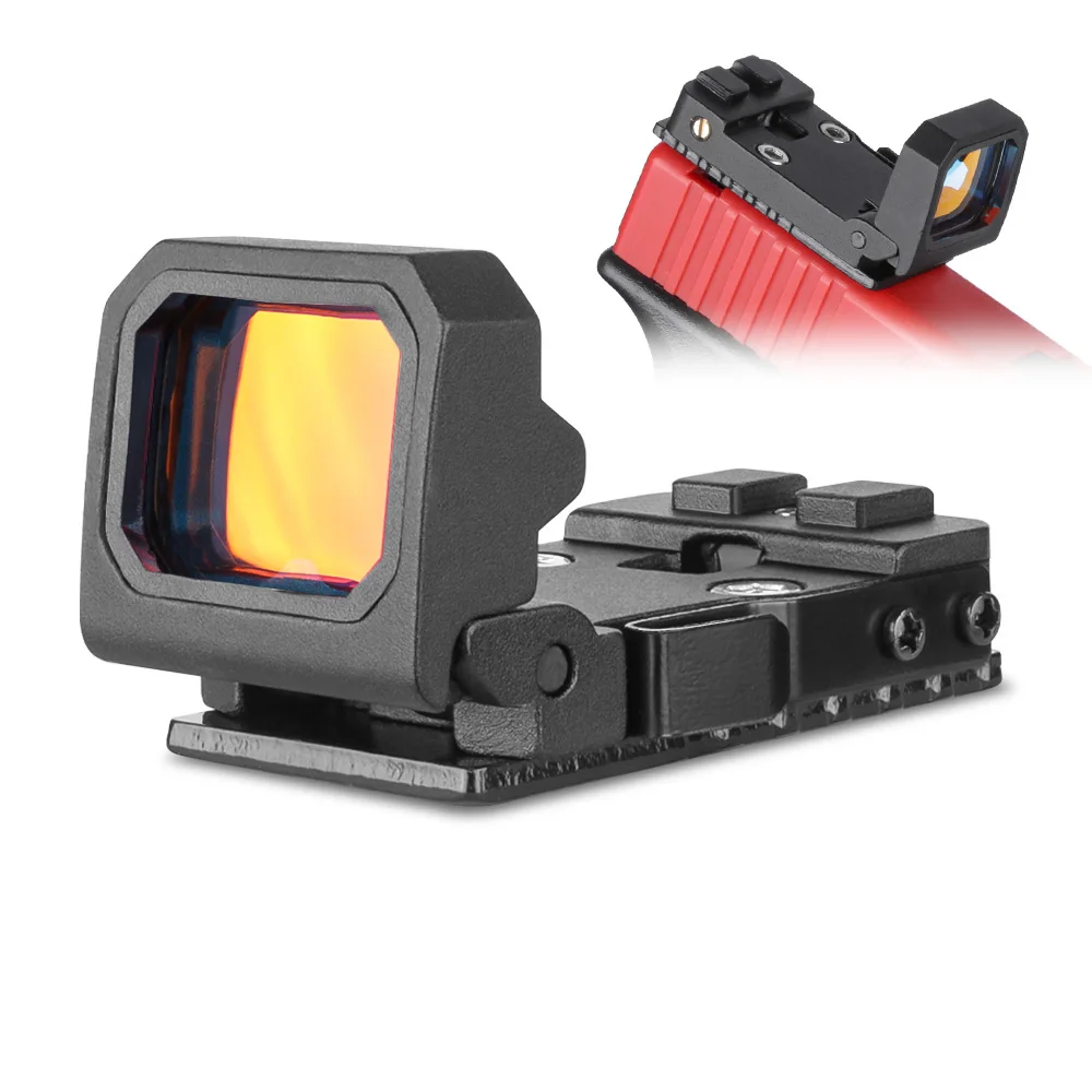 

VISM Red Dot Sight Foldable Screen, Rubber Protective Cover, RNR Footprint Adapter, 20mm Rail Base for Versatile Use