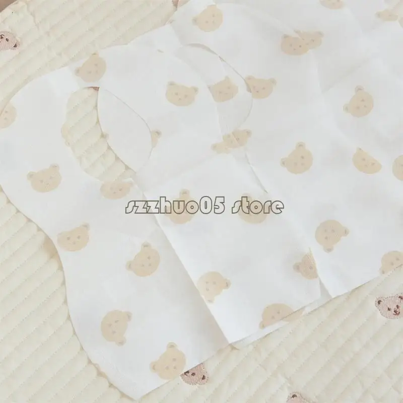 M3GE 50 baberos desechables para bebés 6 meses 2 años babero alimentación oso para niñas toalla babeo no tejida