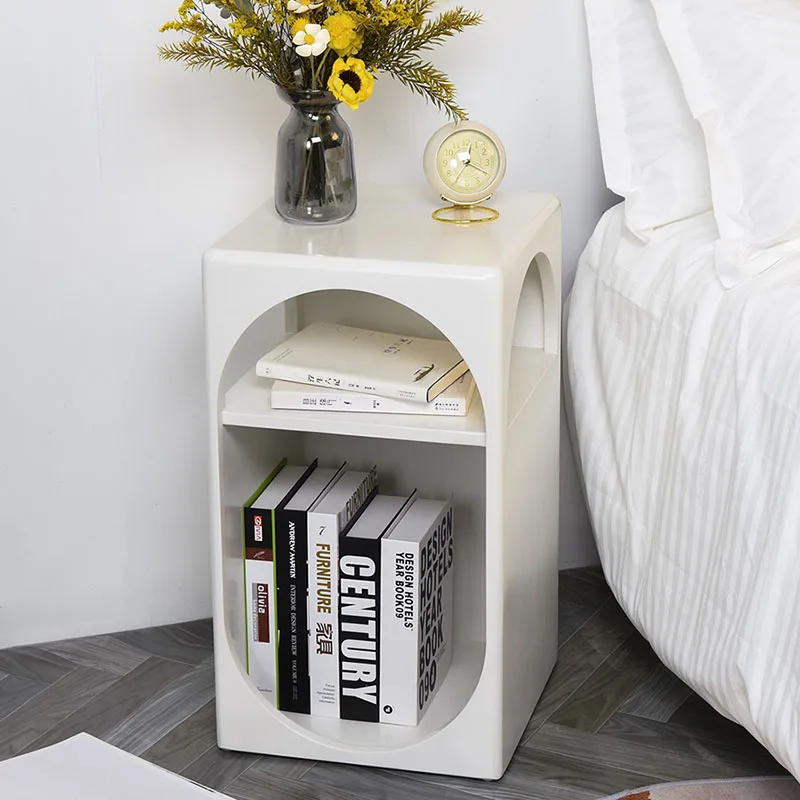 Bedside Tables Italian Nightstands for Bedroom White Storage Cabinet Narrow Modern Night Chests Furniture Luxury Locker Decor