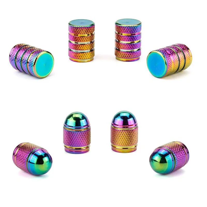 4pcs Universal Car Tire Valve Stem Caps - Sporty Style Rust-Proof Copper Core - Motorcycle, Bike & Car Wheel Tyre Air Stems