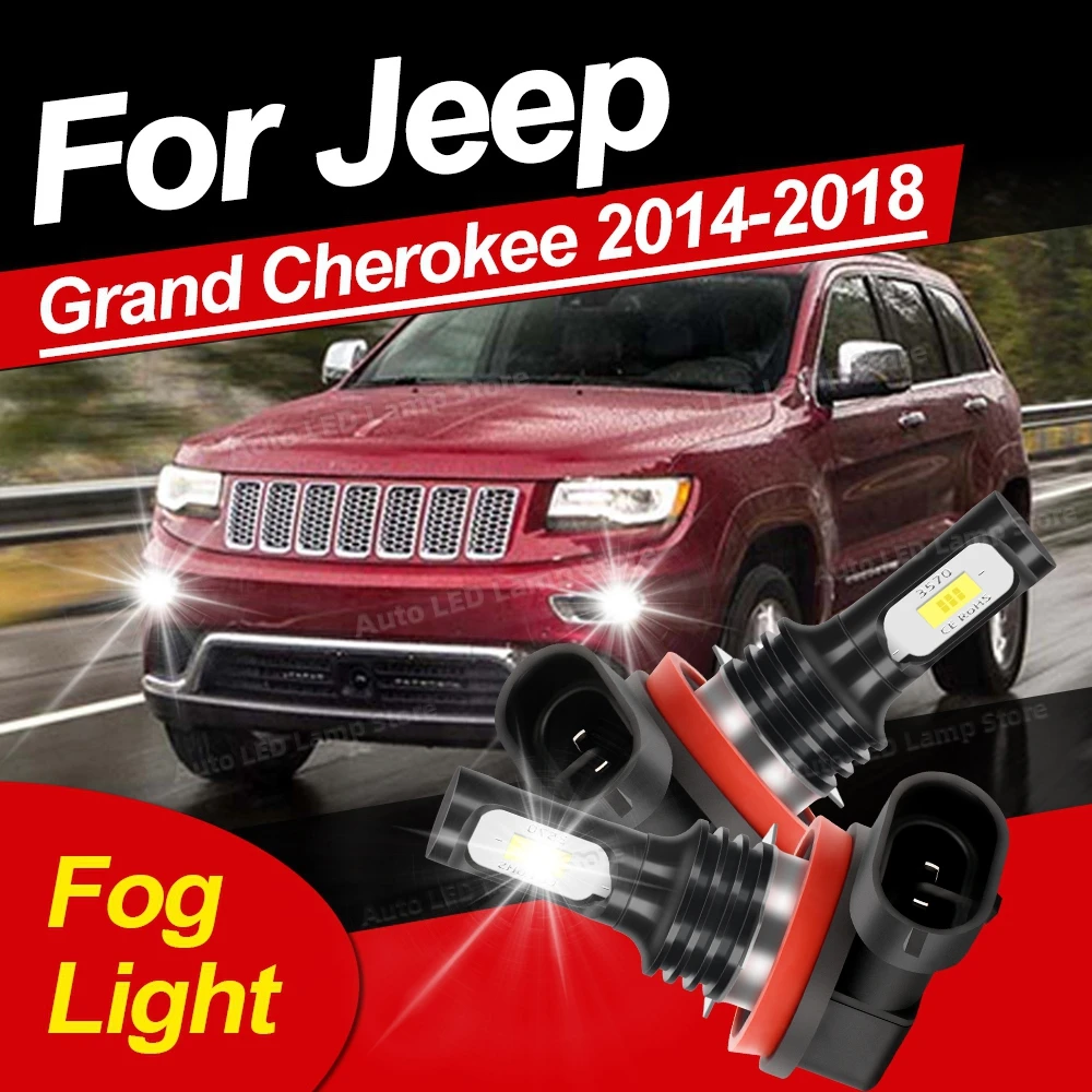 Für Jeep Grand Cherokee 2014 2015 2016 2017 2018 2Pcs H11 LED Lampe Auto Nebel Licht 20000LM 6000K Ultra Helle Birne Stecker Spielen – Detail 1