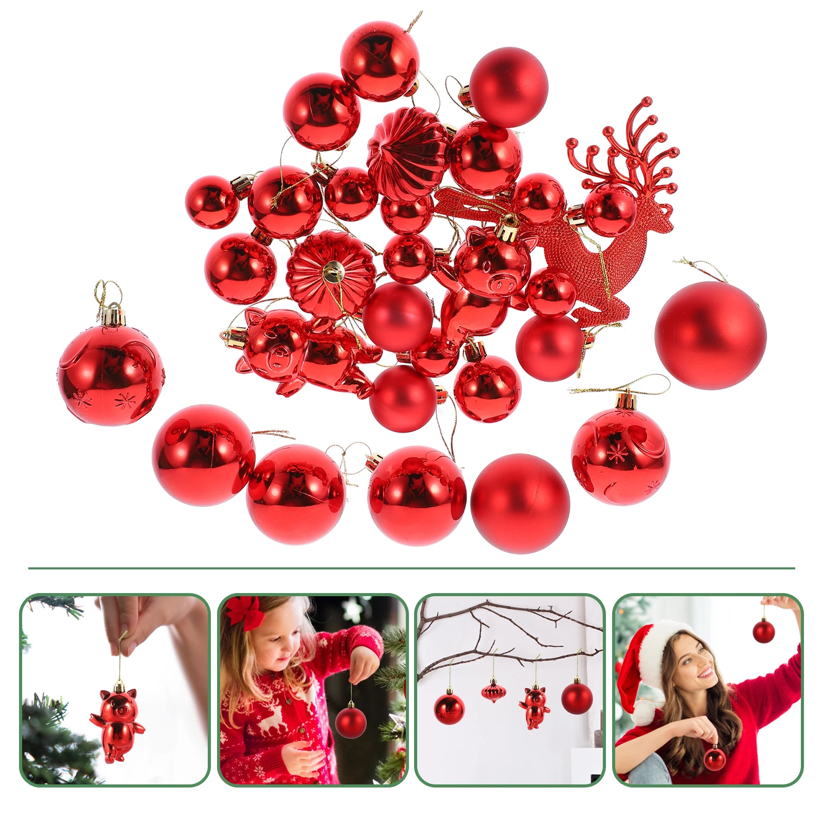 

30pcs Bright Light Ball Pendant Christmas Tree Decorations Plastic Hanging Ornaments For Party Wedding Xmas Decorative Balls