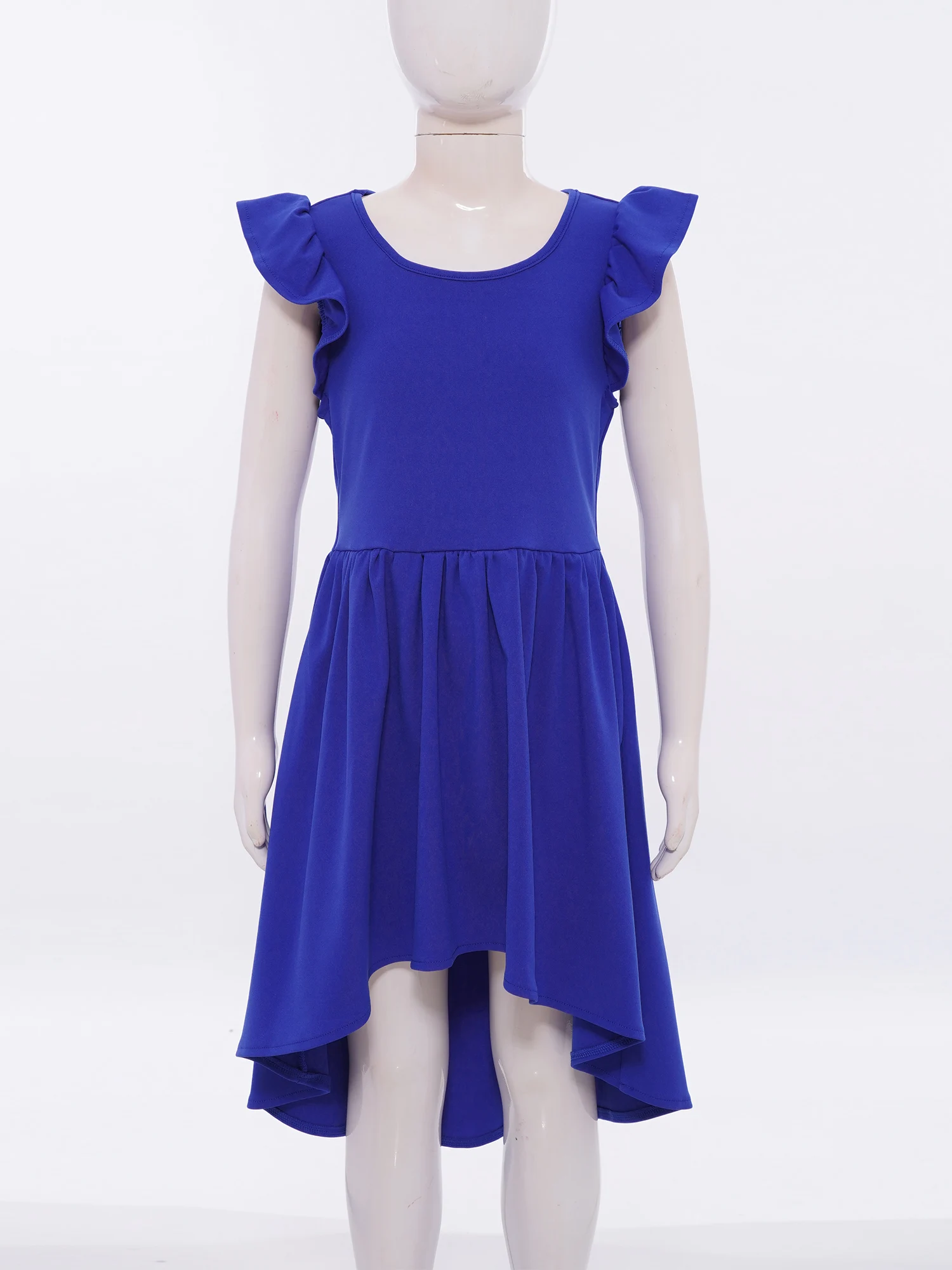 

Kids Girl Dress Flutter Sleeves Fashion Girls Elegant High-Low Hem Dress Kids Wedding Party Birthday Photography Dress