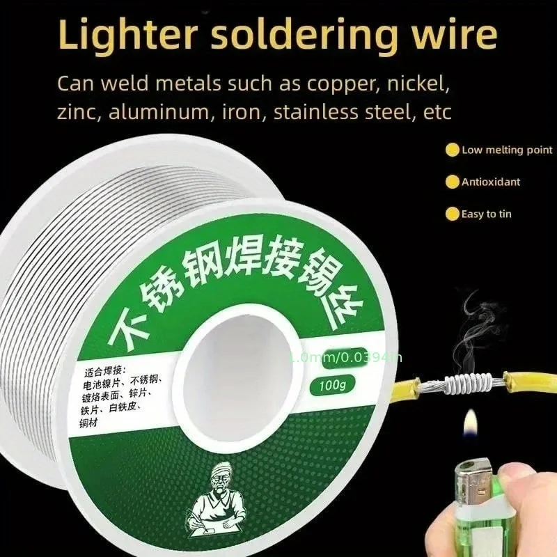 50g/100g Low Temperature Easy Melt Solder Wire Silver Universal Welding Rod Cored Weld No Need Solder Powder Soldering Rods