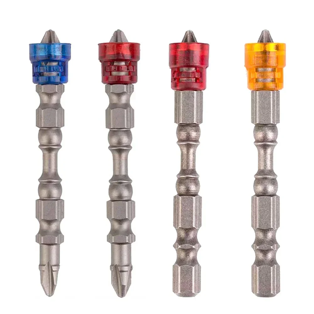 2PCS/5PCS 65mm Non-Slip 1/4 Inch Hex Handle S2 PH2 Magnetic Ring Phillips Screwdriver Head