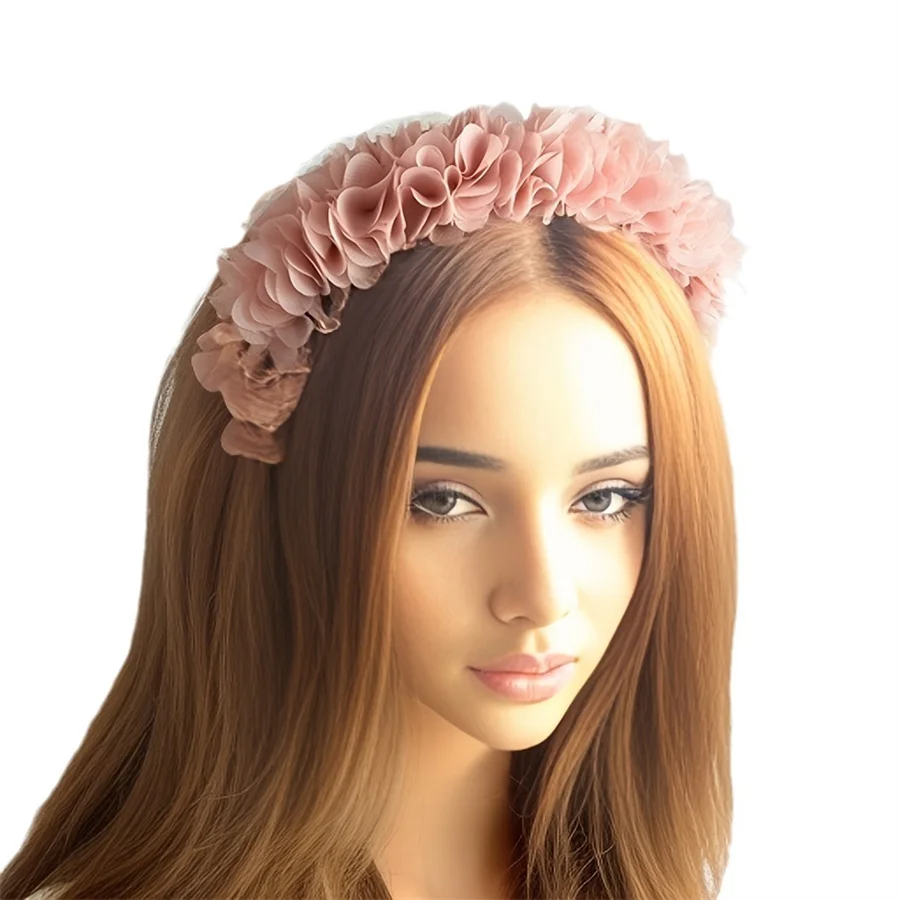 Bride Wedding Hairband Artificial Flower Crown Headband Hair Accessories Women Girls child Sweet Floral Hair Hoop Party Headwear