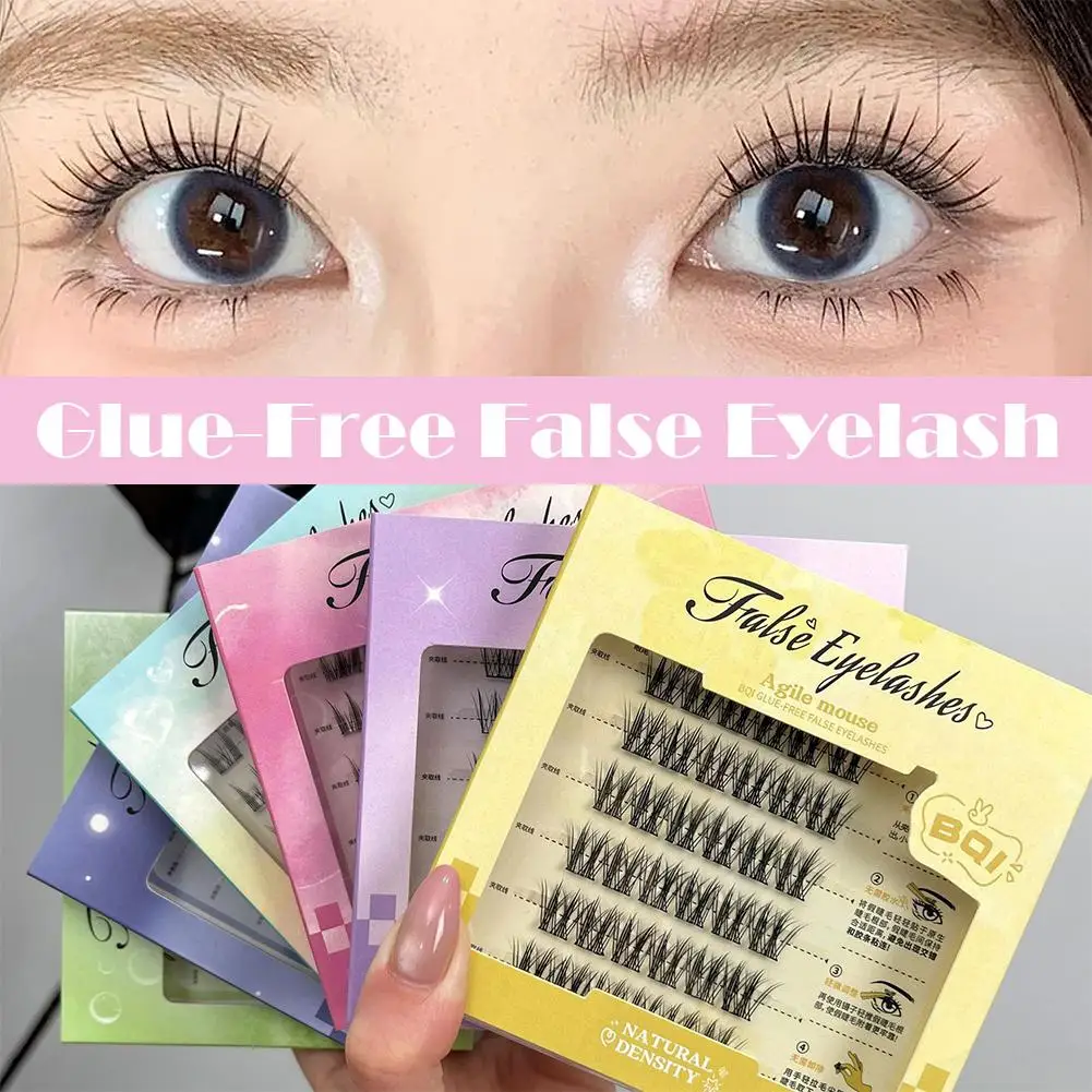 Faux-cils sans colle en tournesol, Base en gelée, à l'eau, bouclés naturels, pour une Application facile, U7P0