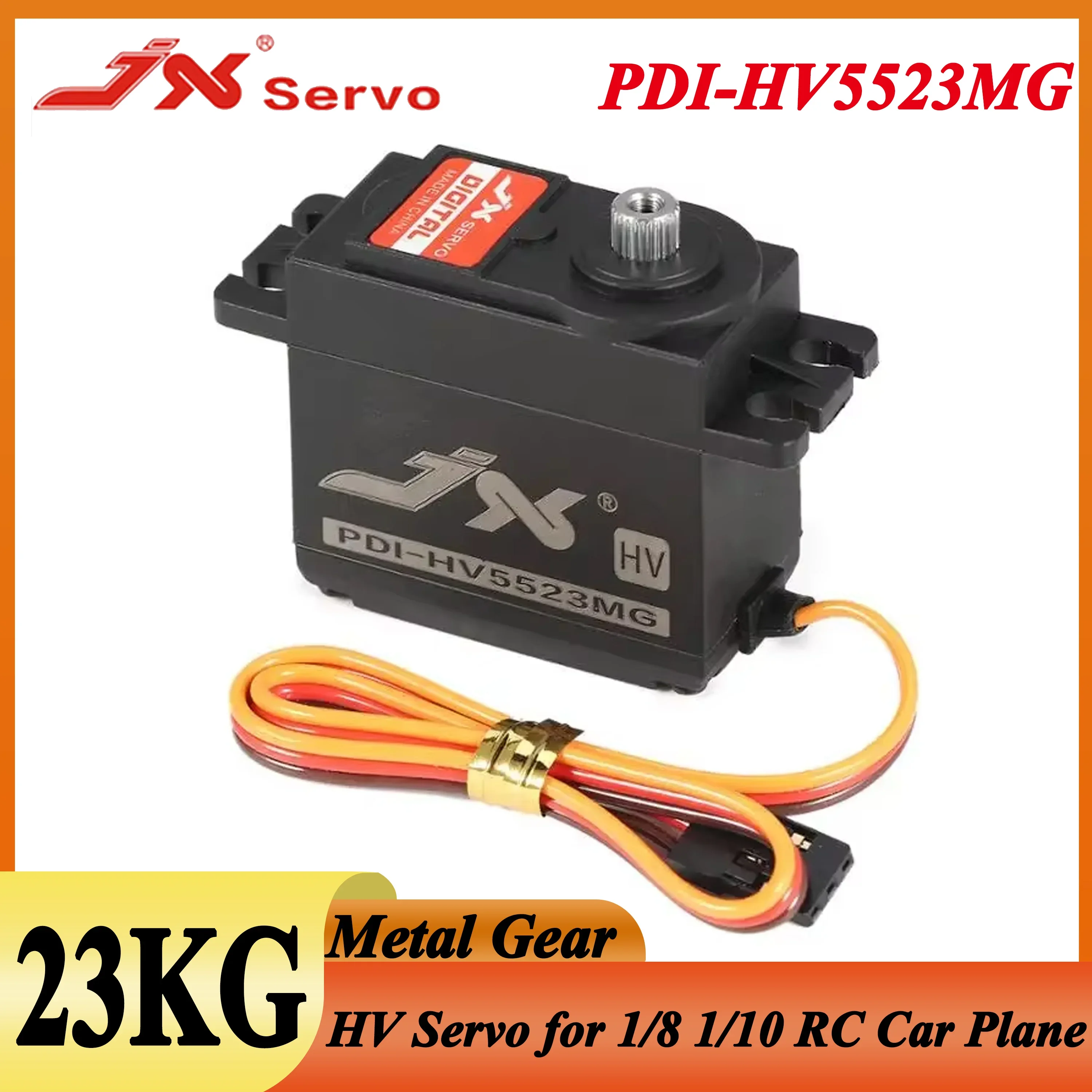 

JX Servo PDI-HV5523MG 23kg HV 8.4V 0.16 Sec Metal Gear Digital Servo for 1/8 1/10 RC Car Plane Aircraft Robot DIY Parts Wltoys