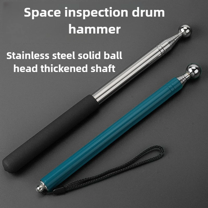 1.6M/2.5M Thickened Hollow Drum Hammer Inspection Room Tool Telescopic Rod Empty Drum Hammer Checker Tiles Wall Test Hand Tools