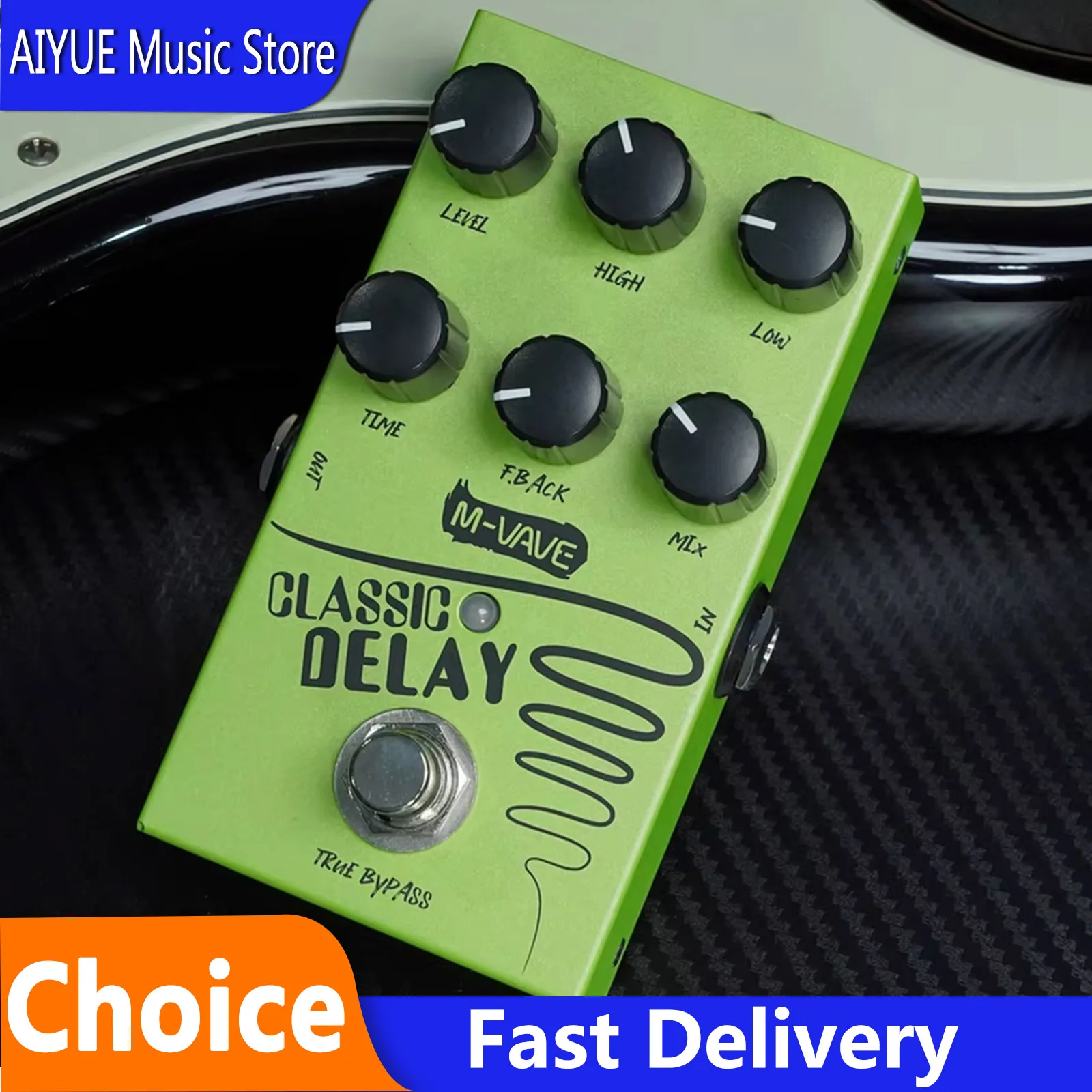 

Гитарная педаль эффектов M-VAVE Classic Delay с задержкой 600 мс, эффект True Bypass, аксессуары и запчасти для электрогитары