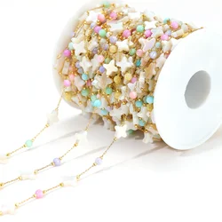 1Meter Stainless Steel Heart Shell Chains Cylindrical Bead Chain for DIY Jewelry Findings Necklace Bracelet Earrings Making Bulk