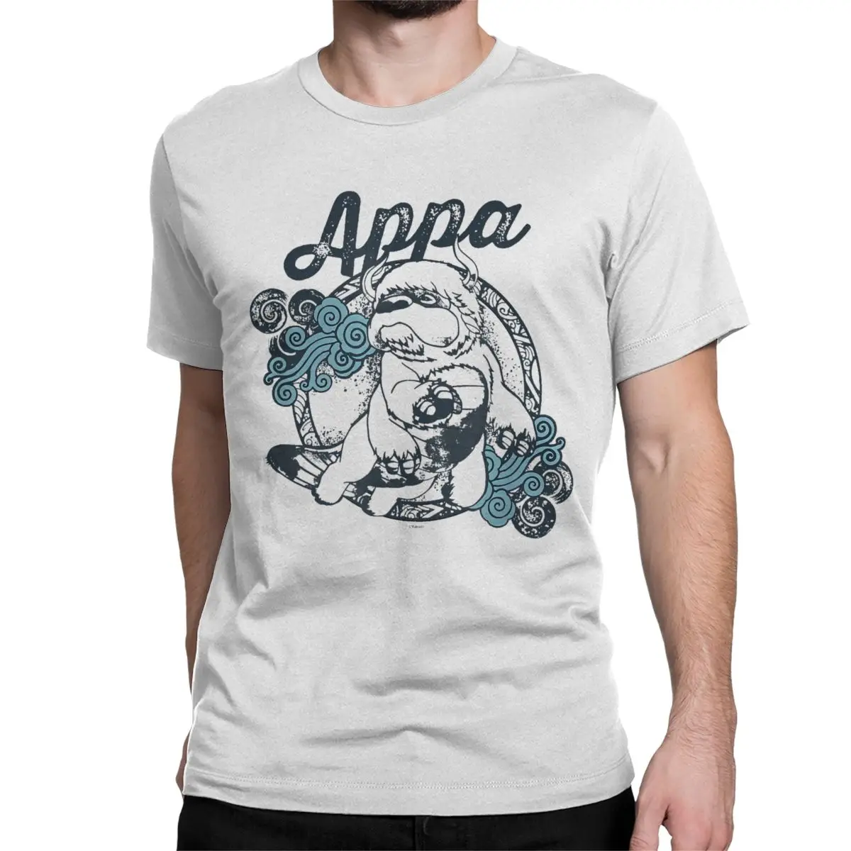 Vintage The Last Airbender Appa Majestic Sky Bison T-Shirts Men Women Cotton T Shirts Anime Short Sleeve Tees Gift Idea Clothing