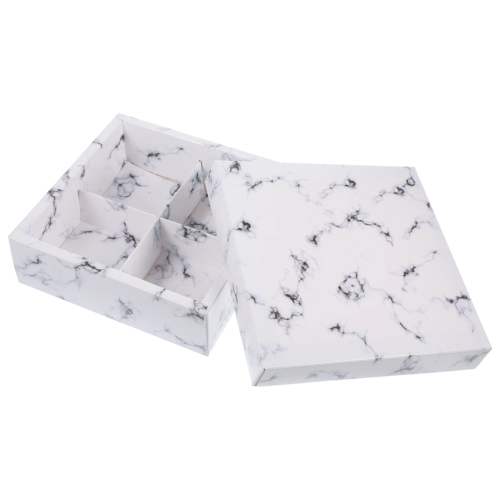 

10 Pcs Moon Cake Boxes Marble Design Festival Gifts Dessert Containers Reusable Safe Material Smooth Surface Bakery Boxes