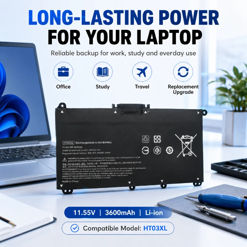 

Compatible HT03XL 11.55V 3600mAh Li-ion Replacement Battery for 14CE 14CD 14CS TPN-Q207 Q208 I35 C135 C139 Laptop Battery Pack