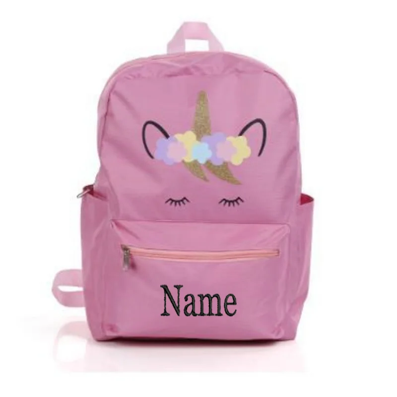 Saco bonito da escola do unicórnio para meninos e meninas, nome personalizado, mochila do miúdo, berçário pré-escolar, saco de viagem