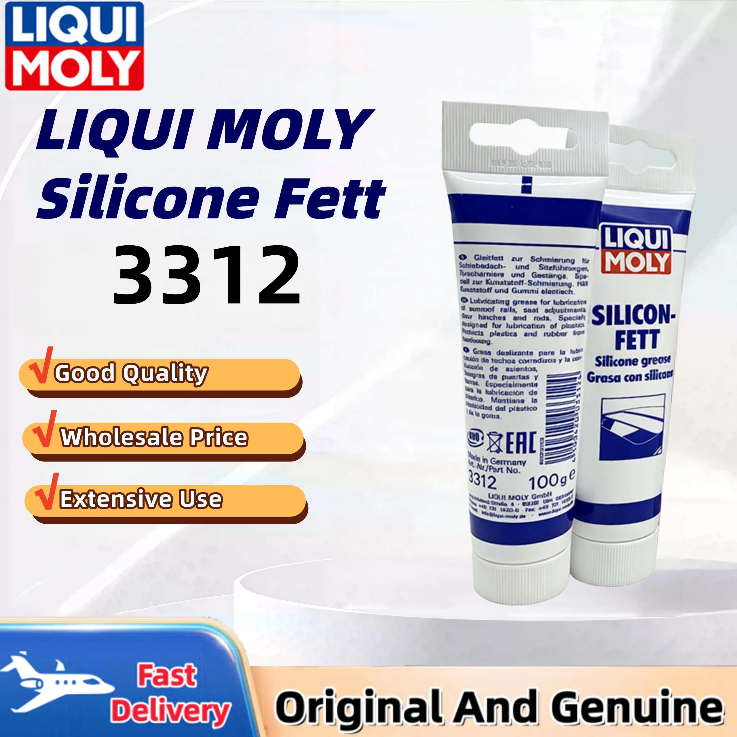 

Liqui Moly 3312 Clear Silicone Grease Lubricant for Serratura Tettuccio Porta Cerniera - Anti-Rust Waterproof Silicone Spray