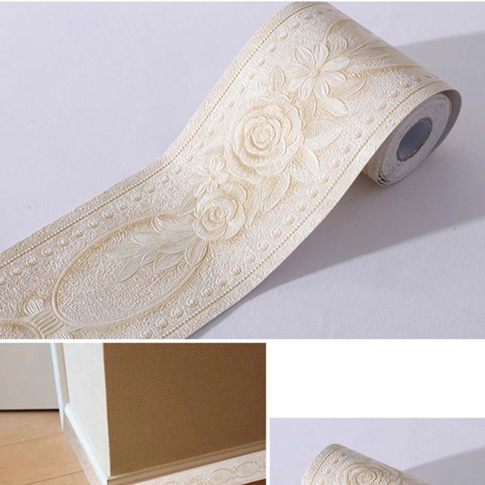 3D selbstklebende Wandaufkleber, wasserdichte PVC-Wandranddekoration für Schlafzimmer, Wohnzimmer, Heimdekoration, Fußleiste, Taille