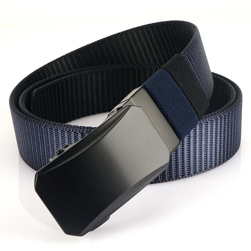 New 3.5 Rotating Automatic Buckle Double sided Two tone Nylon Belt for Men, Simple and Versatile Canvas Belt Pants Belt