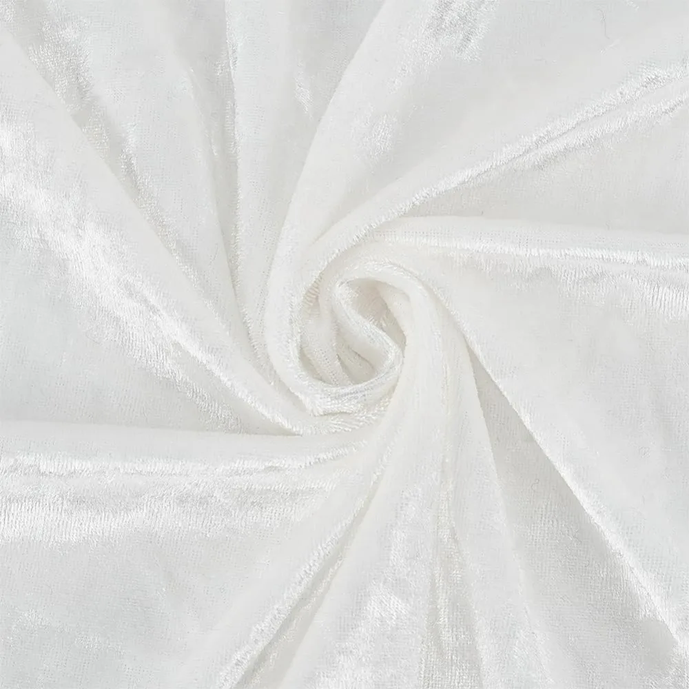 

63x39inch White Crushed Velvet Fabric Soft Velvety Fabric Wrinkle Resistant Velvet Upholstery Fabric for Sewing