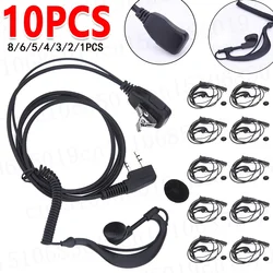 10-1PCS 2 Pin Earpiece Headset for BAOFENG UV5R KENWOOD Anti-noise Microphone for Hiking Police Teamwork Surveillance