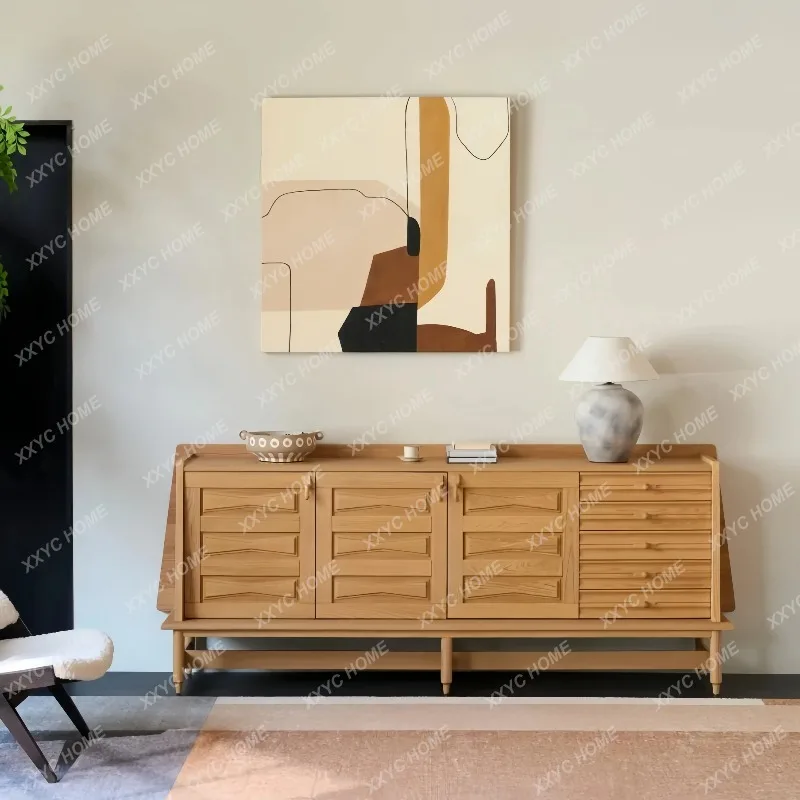 XXMedieval light luxury solid wood  side cabinet storage cabinet living room simple modern multi-functional furniture