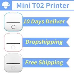 【Droshipping】Phomemo T02 Portable Thermal Printer Mini Printer Thermal Printing Pocket Sticker Label Machine Various Label Paper